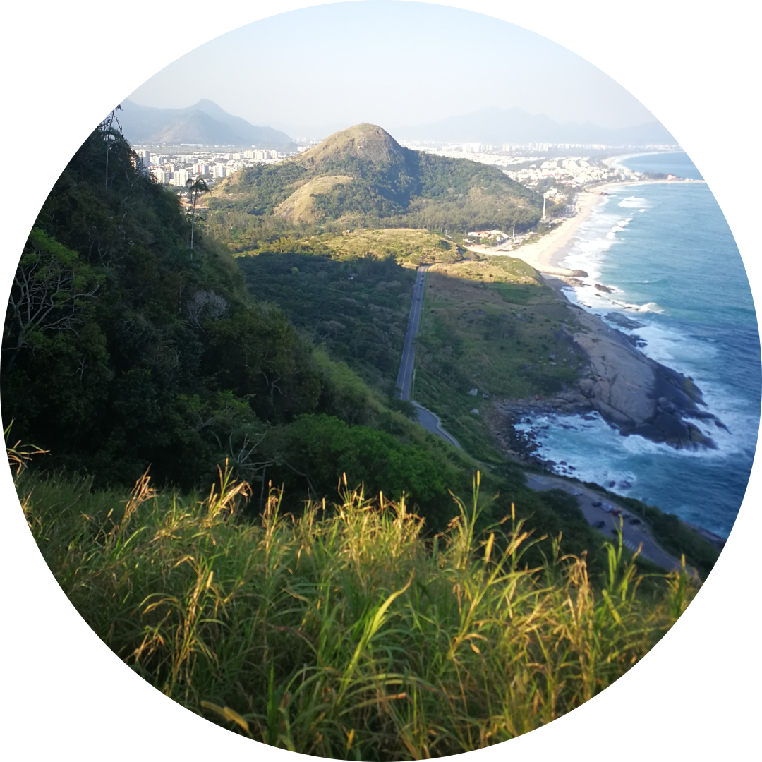 View of the beach from hilltop.
